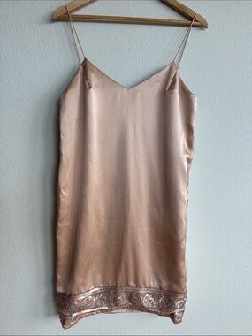 Vintage Becky Bisoulis Champagne Satin Slip Dress